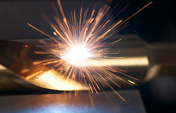 A drill bit being marked by a laser - GT SCHMIDT
